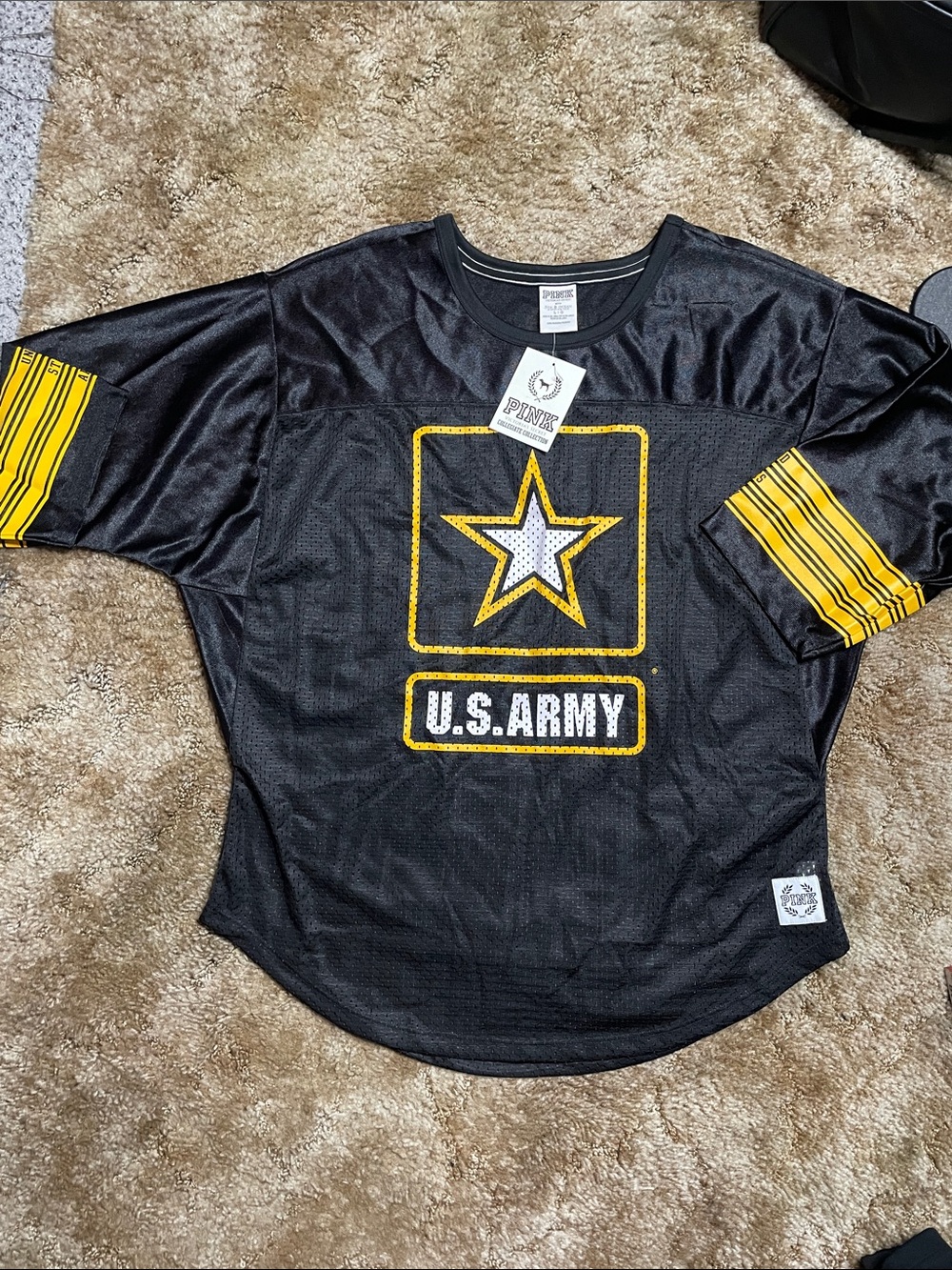 NWT PINK Victoria’s Secret US Army Jersey Shirt Size Large